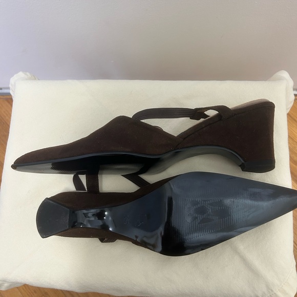 Meijiani brown suede sling back shoes size 35 - Picture 4 of 4